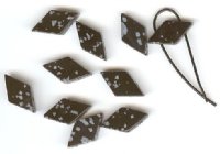 10 10x19mm Diamond Two Hole Snowflake Obsidian